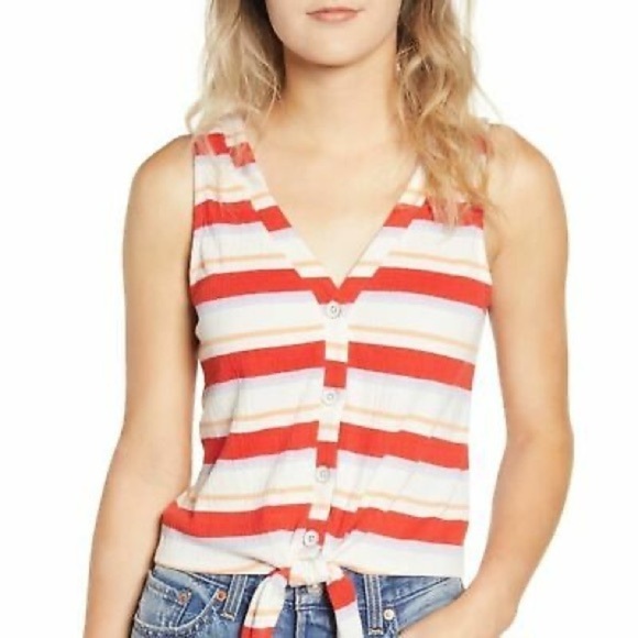 TEN SIXTY SHERMAN Women's Front Tie Tank - Picture 1 of 6